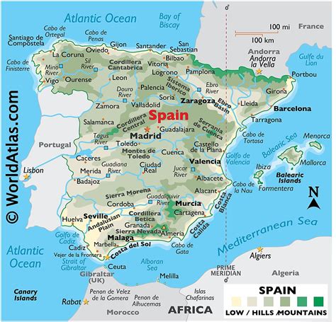 Key Principles of MAP Spain on the World Map